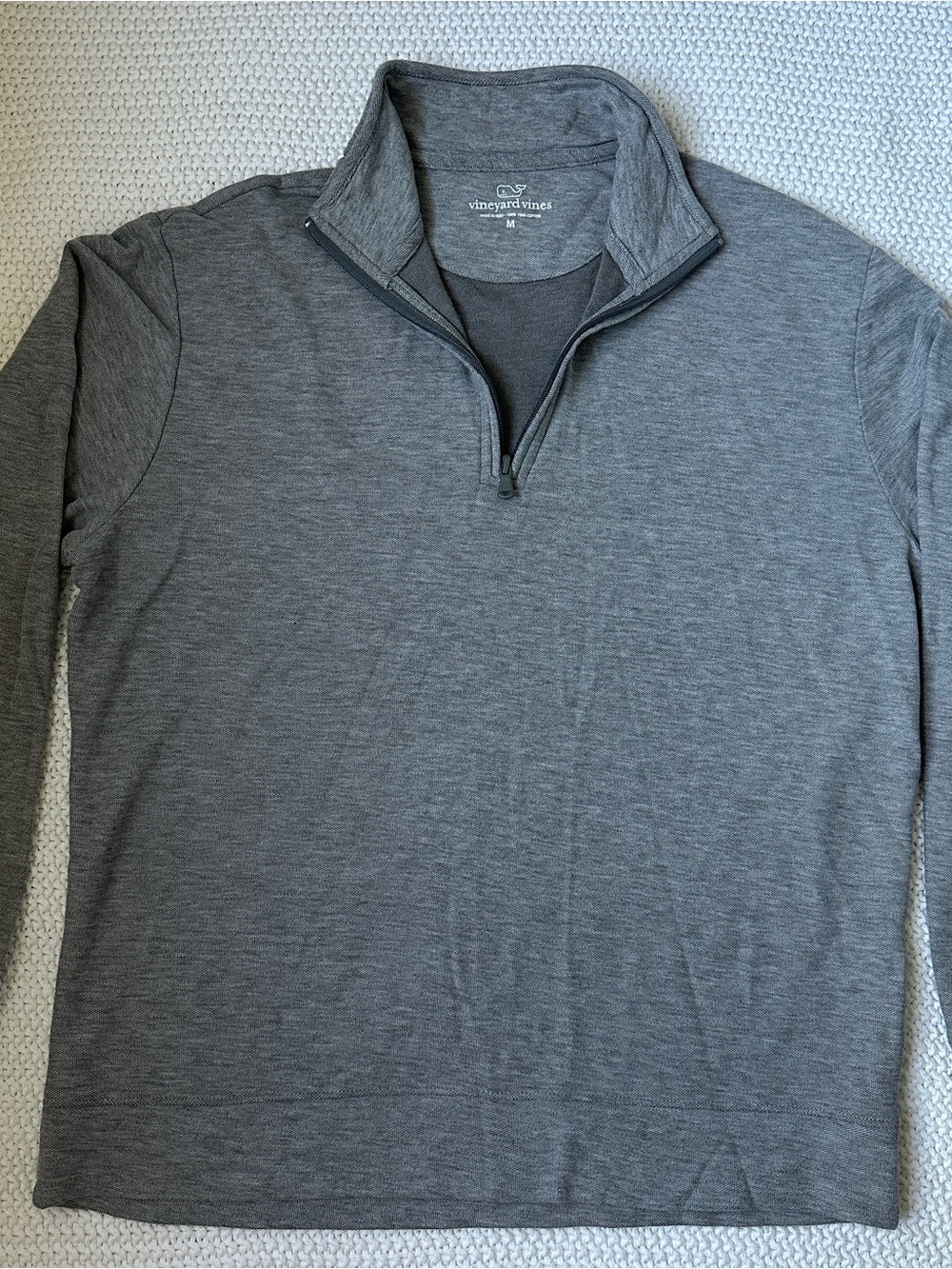 Vineyard Vines Men's Heather Charcoal Quarter-Zip Pullover